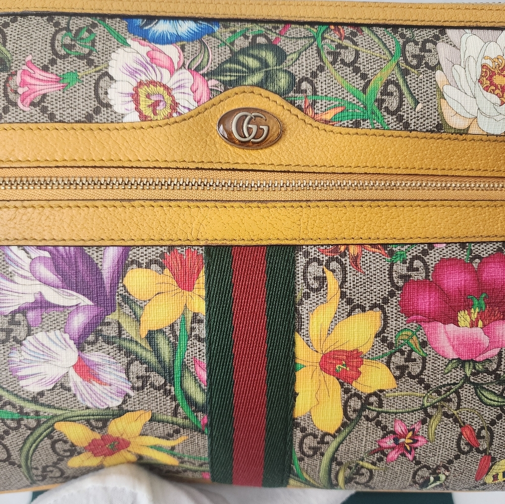 Auth Gucci GG Ophedia Floral Pouch/Clutch Bag - Picture 3 of 10
